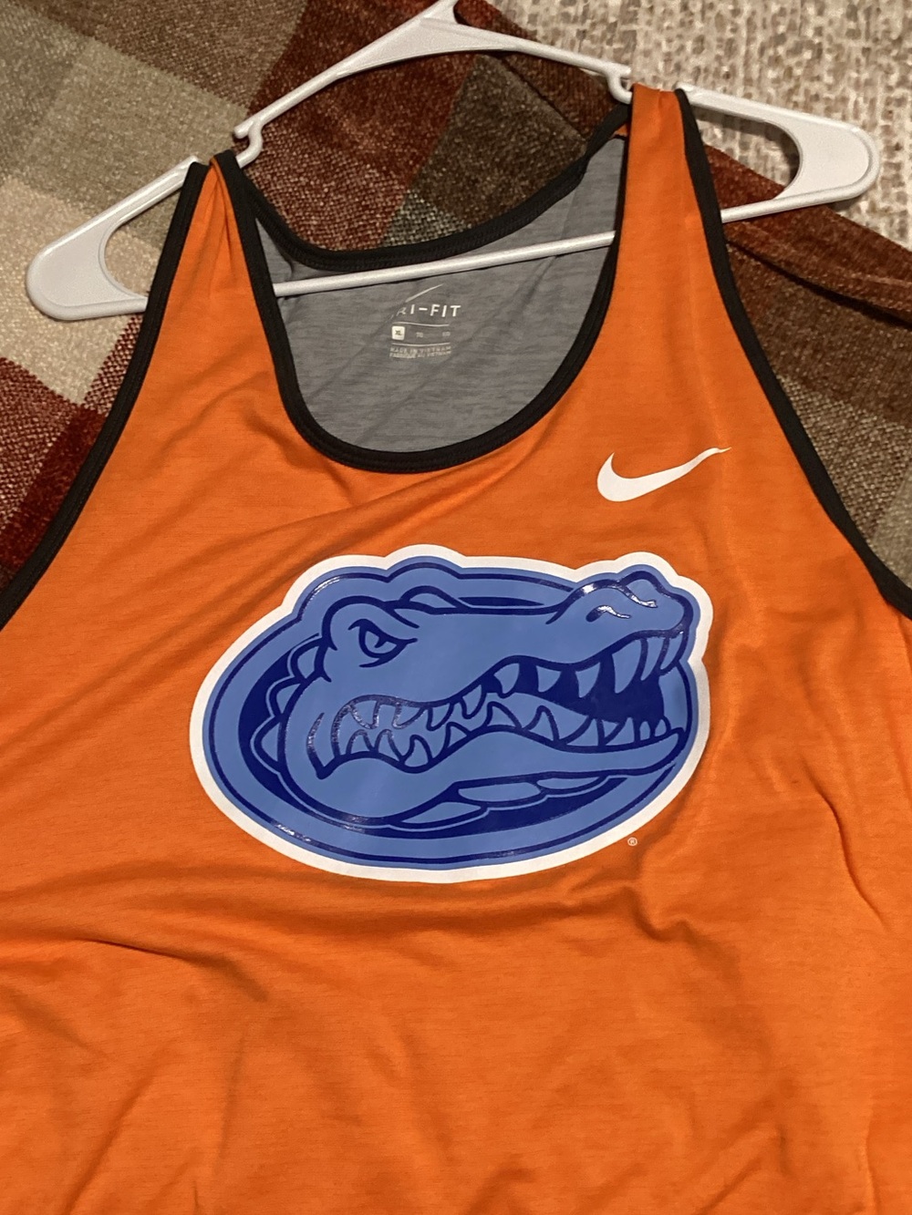 Nike Orange Tank Top with Blue Gator Graphic